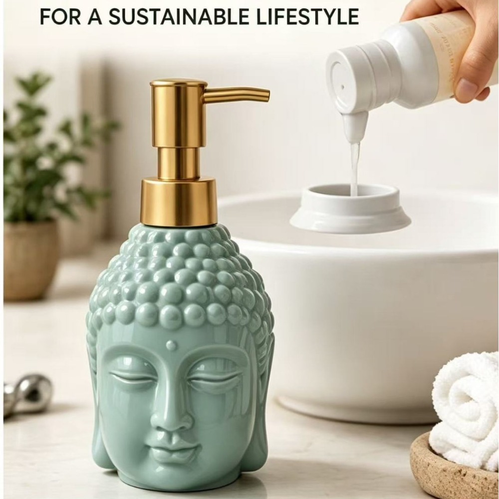 Soap Making Jug - موزع صابون سيراميك على شكل رأس