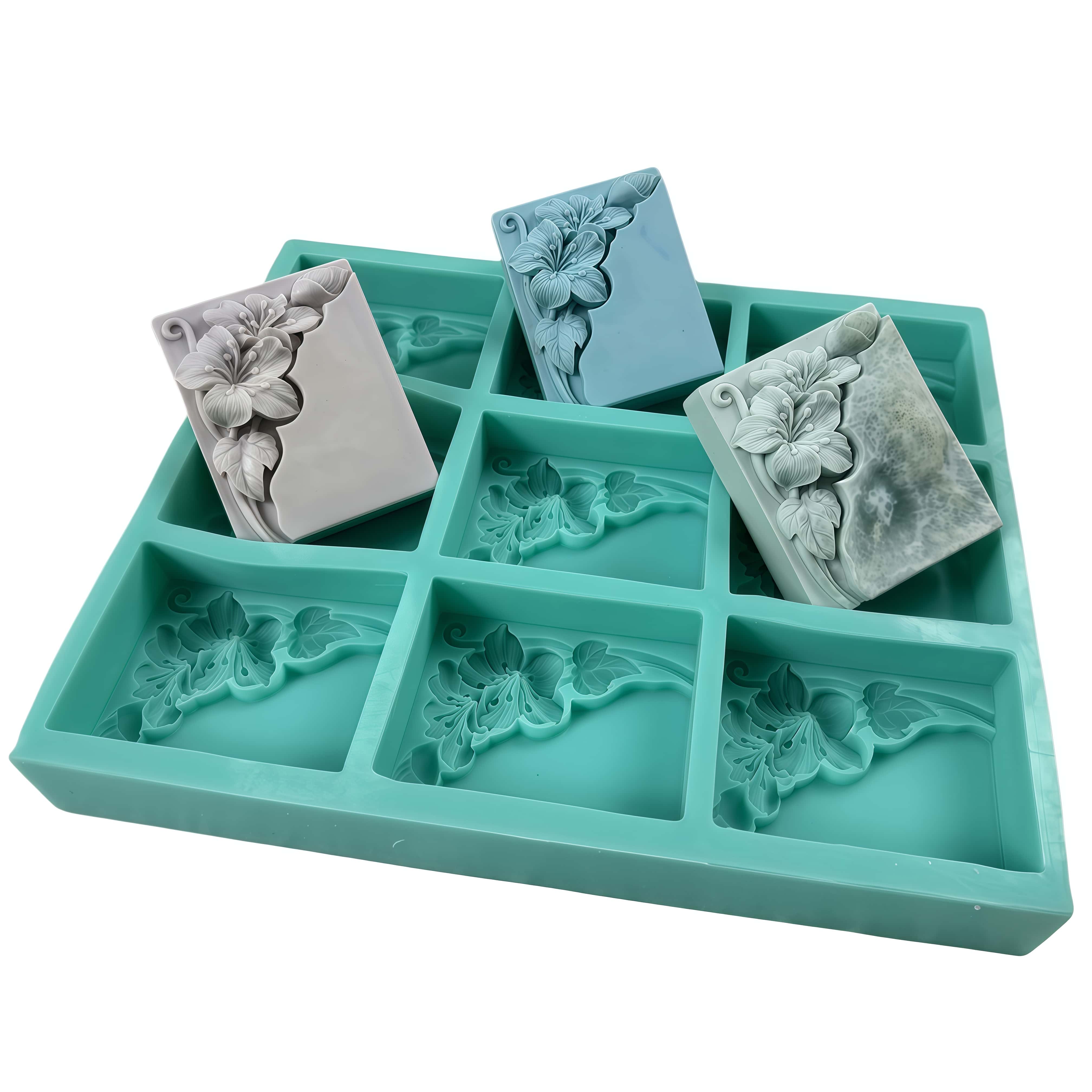 Soap Making Instructions - 9 تجاويف قالب صابون زهرة التنغ