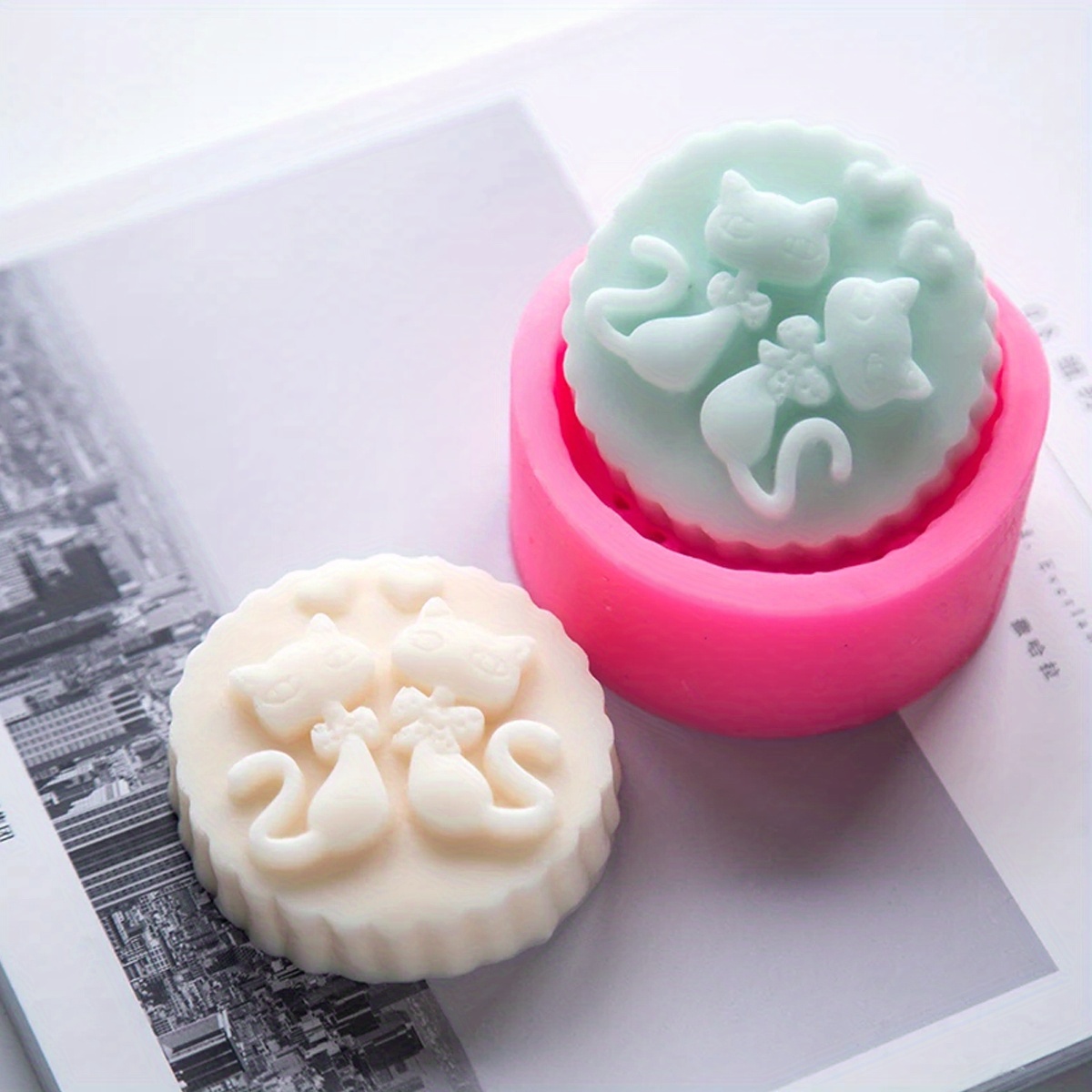 Soap Making Instructions - قالب صابون سيليكون على شكل قطة