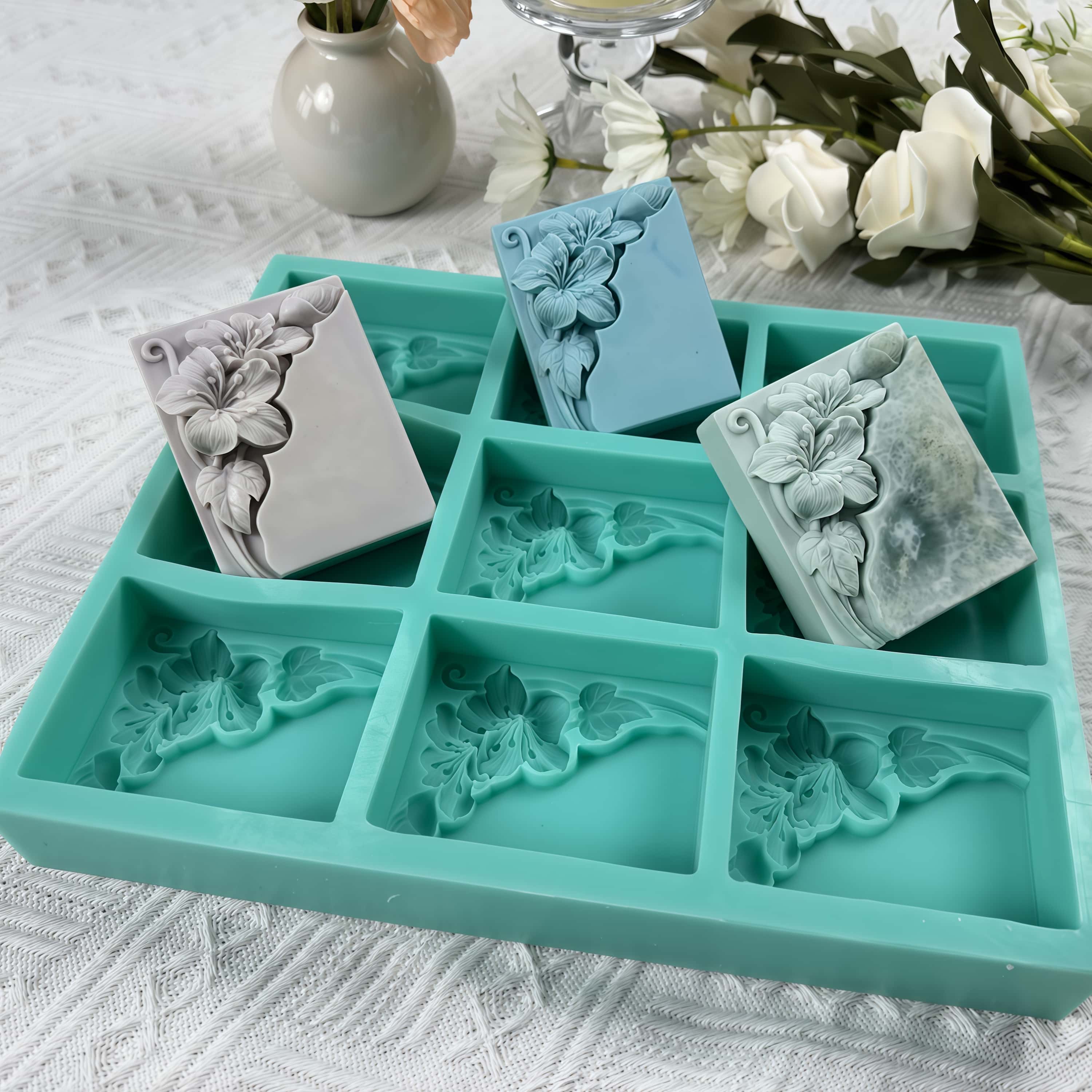 9 تجاويف قالب صابون زهرة التنغ - مراجعة Soap Making Instructions وسعره