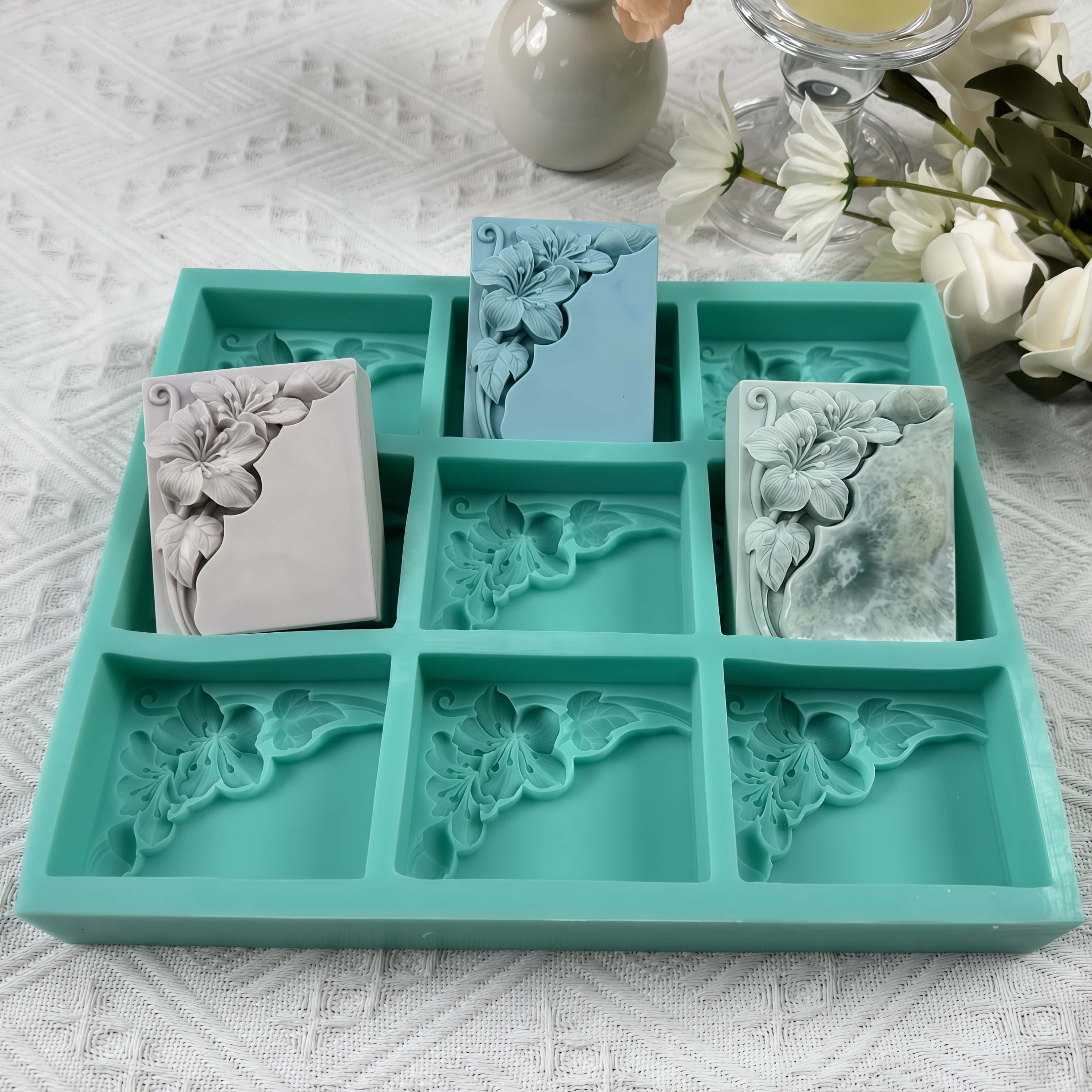 9 تجاويف قالب صابون زهرة التنغ - مراجعة Soap Making Instructions وسعره