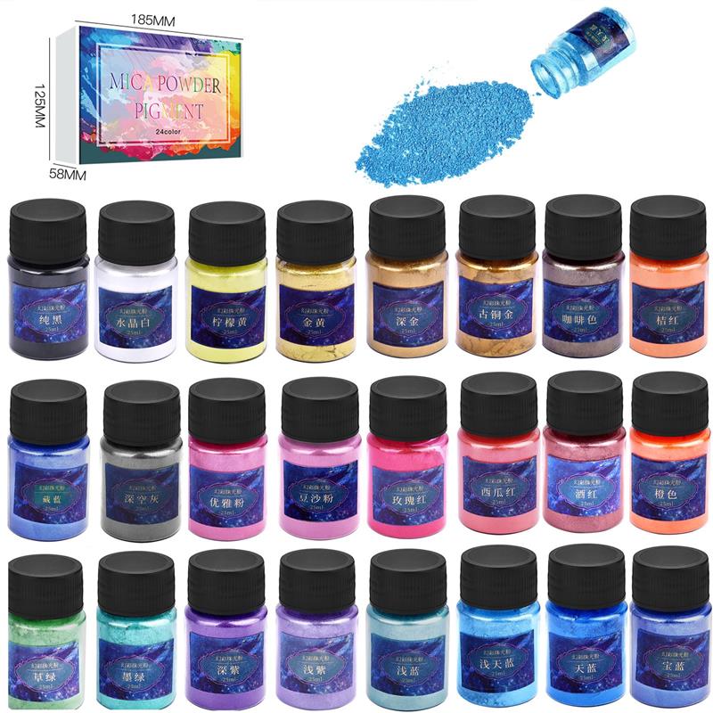 24 لون راتنجات الايبوكسي صبغ ا - مراجعة Mica Powder Colorant وسعره